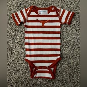 Longhorn Rust & White Striped Baby One-Piece